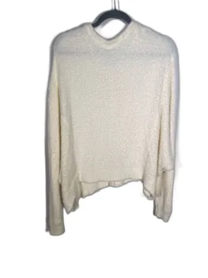 Free People One Womens Ivory Fuzzy Soft Cardigan Sweater Small Oversized Slouchy thumbnail 6
