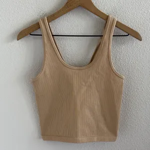 Offline by Aerie Ribbed Stretch Tank Neutral Cream Medium thumbnail 1