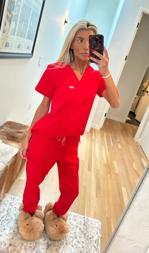 FIGS Pop Red Scrub Set thumbnail 1