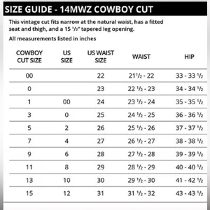 Wrangler Vintage Cowboy Cut Jeans High Rise Tall Rigid Blue Denim 13MWZG thumbnail 8