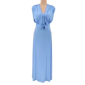 Ryan‎ Keith Vintage 70s Halter Maxi Dress Jacket Womens Size 6 Blue Babydoll Y2K thumbnail 9