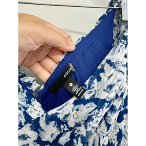 Aqua Maxi Dress Womens Size Small Gown Blue White Tiered Metallic Formal NEW‎ thumbnail 8