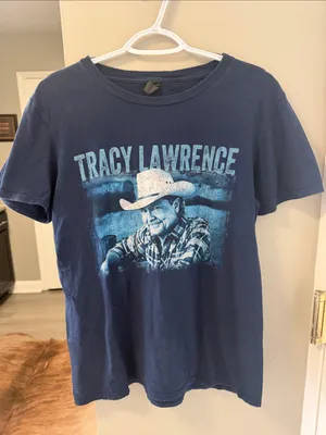 Vintage Tracy Lawrence Good Ole Days Tour Concert T-Shirt Navy Blue Size Medium thumbnail 1