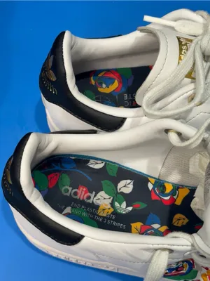 adidas x Rich Mnisi Stan Smith Roses Floral Sneakers White Gold Women 6.5 thumbnail 7