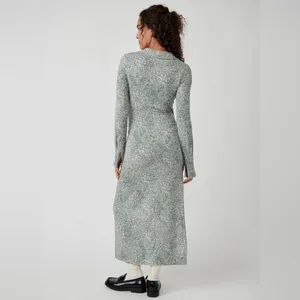 Free People Shayla Floral‎ Long Sleeve Wrap Midi Dress Size S - Mint Combo - NWT thumbnail 3