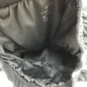 Nike dri-fit womens medium running shorts black grey brief liner elastic thumbnail 5