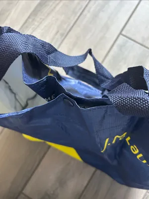 J. McLaughlin Navy Tote with Bright Yellow Diagonal Accent thumbnail 4