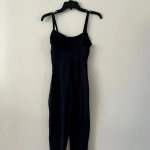 SET ACTIVE Sportbody Sporty Flare Oxford Navy Jumpsuit Size M thumbnail 4