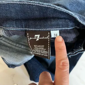 7 for all mankind stretch high waist bootcut distressed jean size 31 thumbnail 4