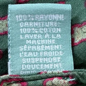 April Cornell Candlelight Smock Dress Large L Olive Green Block Print Boho Midi thumbnail 6