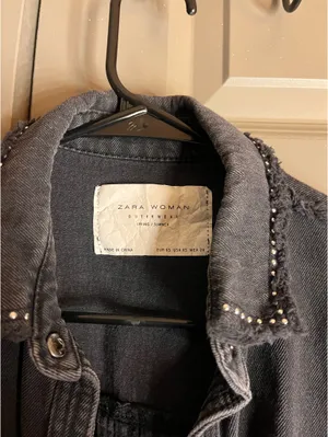 ZARA Black Fringe Jacket Denim thumbnail 2