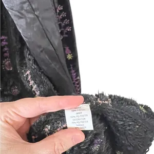 Anthropologie Bl^nk Embroidered Black Blazer Jacket thumbnail 7