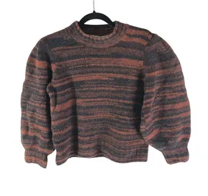 Veronica Beard Lumina Crew Neck Pullover Sweater Merino Wool Blend Orange L thumbnail 1