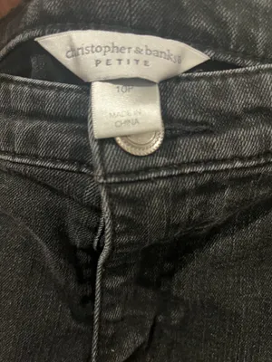 Christopher & Banks Petite Straight Black Jeans Size 10p thumbnail 2