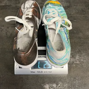 Vans Mens 6.5 Womens 8 Shoes Sneakers‎ Blue Black Art Scenes Customized Skater thumbnail 14