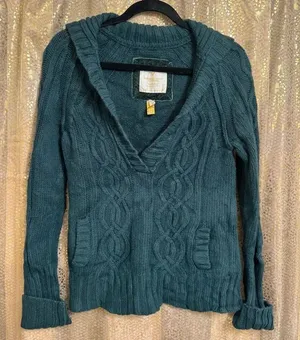 American Eagle Vintage 2000s Emerald Green Chunky Knit Preppy Sweater L thumbnail 1