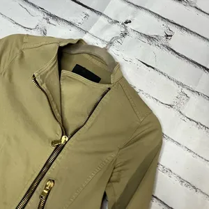 Zara BASIC Tan Cargo Utility Jacket XS Full Zip Asymmetrical Y2K Streetwear thumbnail 7