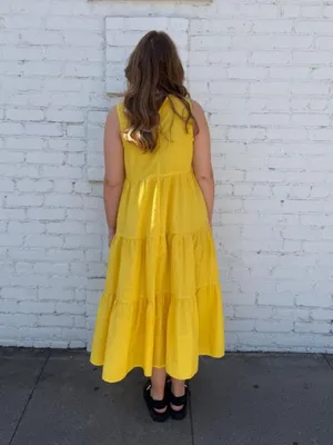 Target A New Day yellow tiered maxi dress in size M #summerdress thumbnail 4