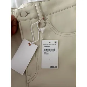 NWT GOOD AMERICAN Faux Leather PantsSz 6/29 Color Bone001 thumbnail 3