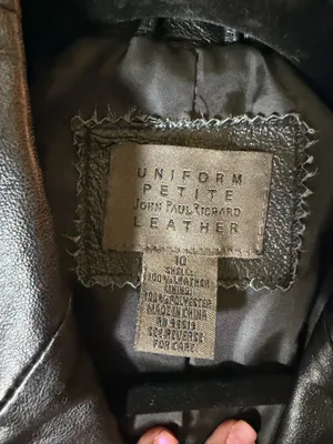 John Paul Richard Vintage Uniform Petite 100% Genuine Leather Black Blazer Jacket Women’s 10P Tailored thumbnail 3