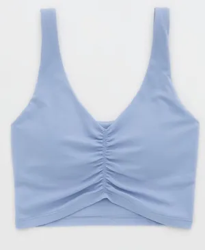 Offline by Aerie Real Me Low Key Ruched Longline Sports Bra thumbnail 1