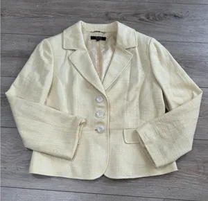 Alex‎ Marie Size 10 Ivory Women's Suit Jacket Blazer thumbnail 1
