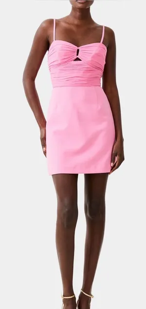 French Connection Pink Ruched Bust Mini Dress thumbnail 1
