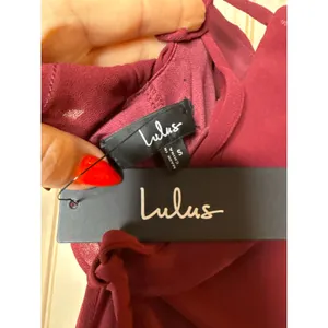 NWT Lulus Fancy Sweetness Wine Red Ruffled Lace-Up Sleeveless Maxi Dress Gala S thumbnail 7