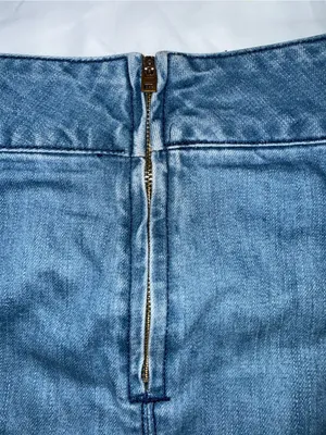 Free People Modern Femme Denim Mini Skirt in a paneled medium wash size 2/4 thumbnail 5