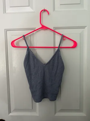 Brandy Melville Blue Striped Crop Tank Top thumbnail 1