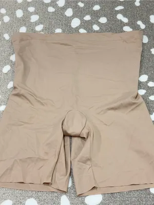 SPANX Shapewear nude beige high rise shorts mid thigh neutral sand assets thumbnail 5