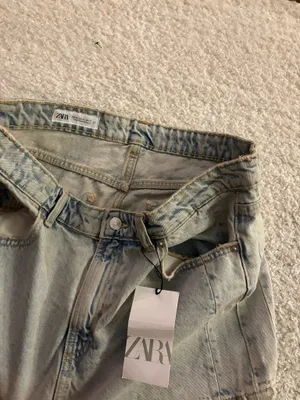 NWT Zara TRF light blue denim mini skirt. Size XL thumbnail 2