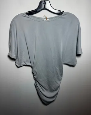 OGL Women's Draped Ruched Top Size Small Green/Blue Soft Stretch Casual Shirt thumbnail 1