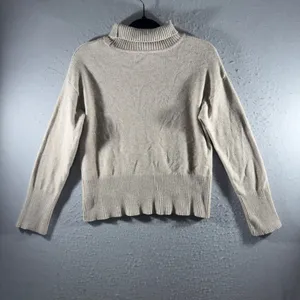 3284 | Cyrus Ribbed Turtleneck Sweater Oatmeal Beige Knit Women S thumbnail 2