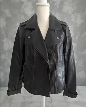 OLD NAVY Vegan Leather Black Jacket Size Medium thumbnail 1