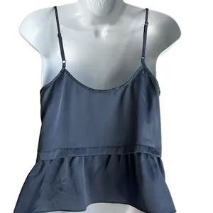 Abercrombie & Fitch Women Coquette Balletcore Cami Top Sl Blue Satin Ruched‎ thumbnail 2