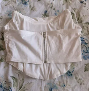Blue Blush White Corset Top thumbnail 3