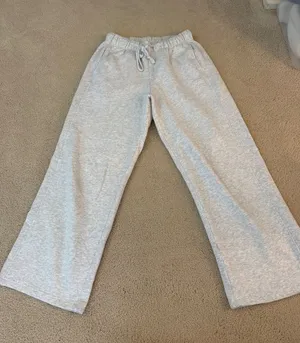Garage Women’s Heather Light Gray Wide-Leg Sweatpants thumbnail 1