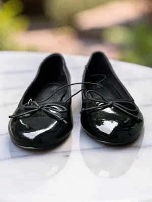 Mixit MX Chica Black Patent Ballet Flats Bow Slip On Shoes NWT Size 9.5 thumbnail 2