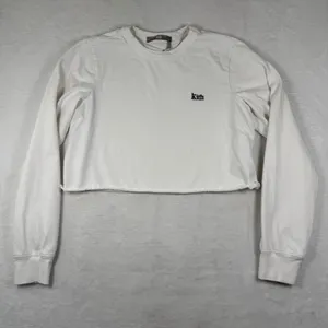 Kith Womens Embroidered Logo Cotton Crew‎ Neck T-Shirt White KHW3265 Size S thumbnail 1