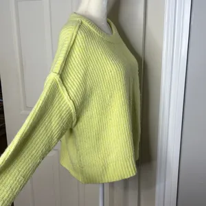 American Eagle Bright Citron Crewneck Sweater Yellow Sz M thumbnail 5
