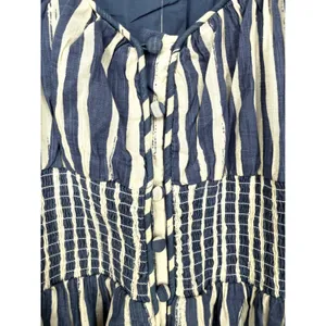 NWT Anthropologie Long Sleeve Sweetheart Midi Dress Blue Striped Size Small Boho thumbnail 8