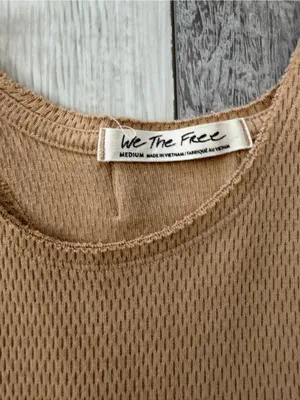 Free People We the Free Neutral Cottage Core Cool It Thermal Knit Tank- medium thumbnail 8