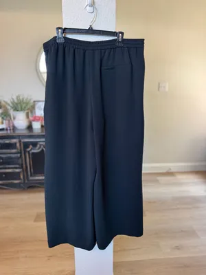 A New Day Wide Leg Pull On Pants Size XL Black Drawstring Crepe thumbnail 4