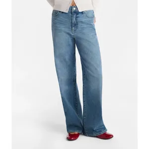 No Boundaries Womens Jeans Sz XS Medium Wash High Rise Baggy Wide Leg Denim NWT thumbnail 5