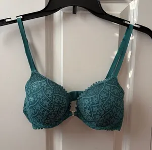 Aerie Teal Lace Underwire Bra Size 32C thumbnail 1