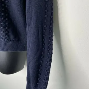 Brooks Brothers Navy Blue Crew Neck Sweater Long Sleeve Pom Women's Size‎ Large thumbnail 3