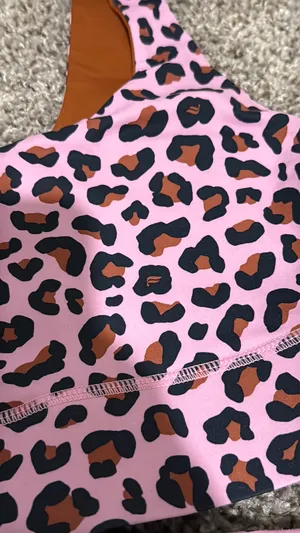Fabletics Pink Leopard Print Leggings & Sports Bra Set thumbnail 7