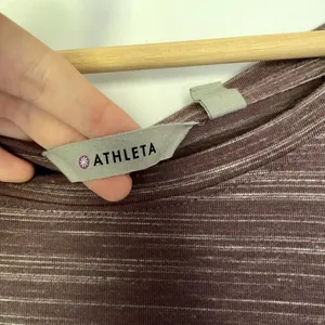 Athleta heathered purple maternity dress‎ women's size medium long sleeves thumbnail 3