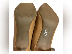 Marc Fisher light brown matte leather pointed toe slender kitten heel pumps thumbnail 8
